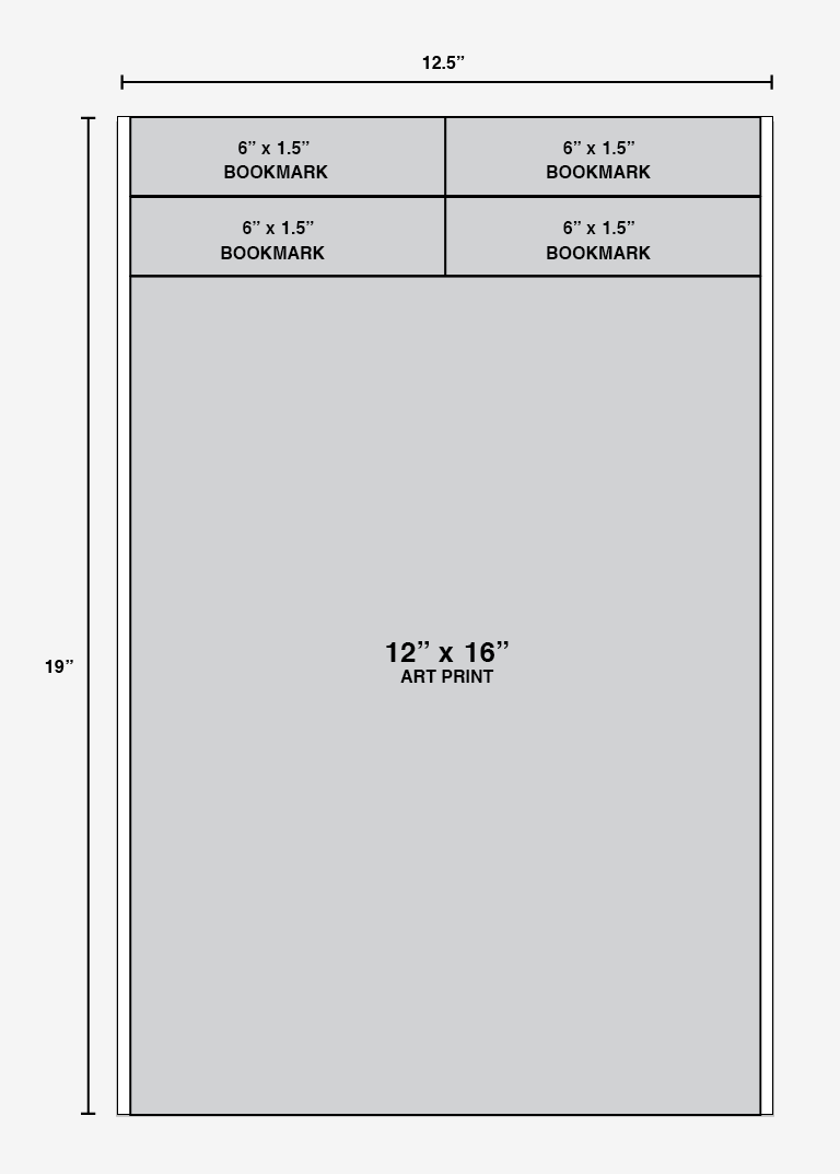 Art print and bookmark layout plan